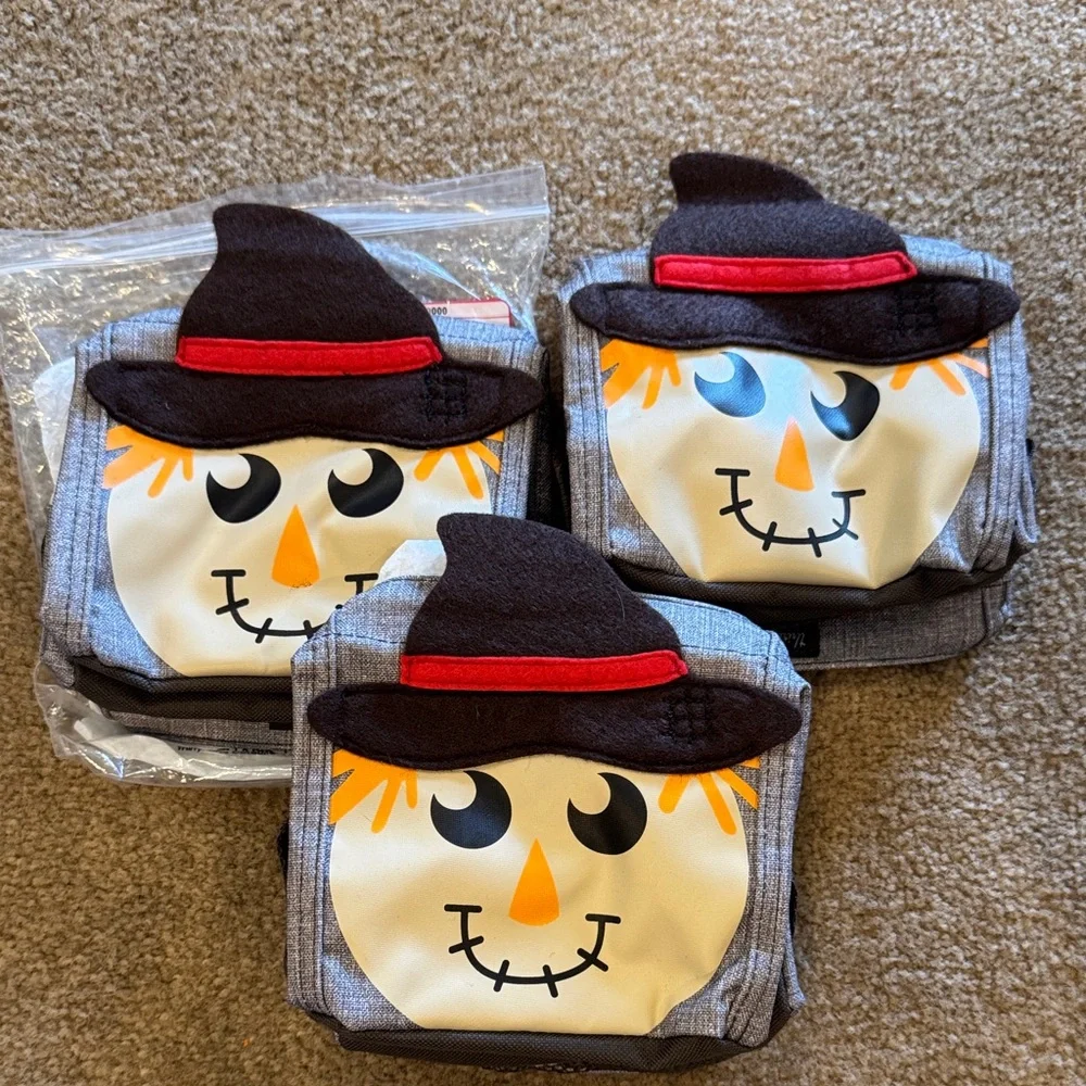 Scarecrow Face Kids Pouches - Brown and Red